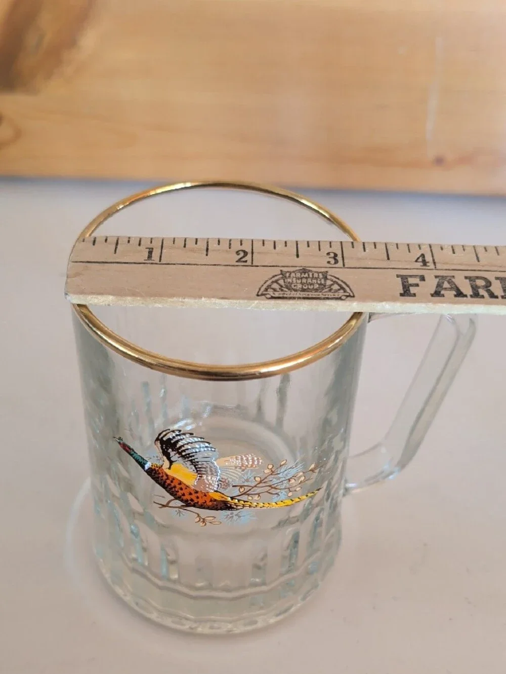 2 VTG. Tudor Dema ,   Pheasant Glass Beer Mugs. England🌟🌟🌟